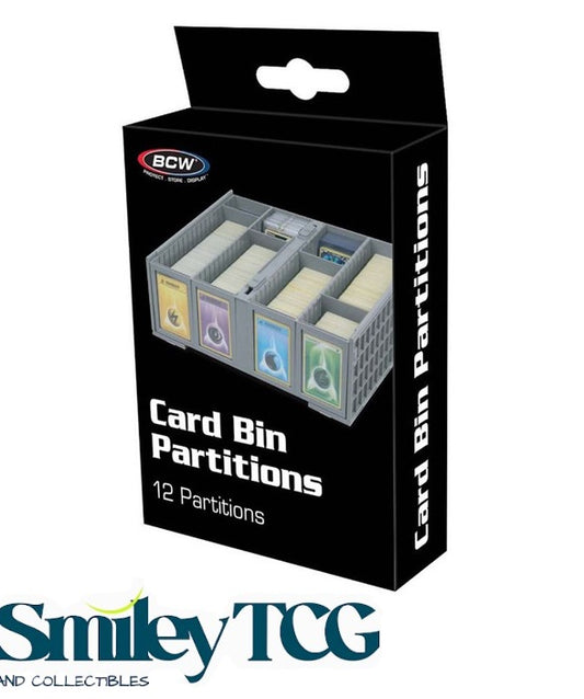Collectible Card Bin Partitions Gray (12)