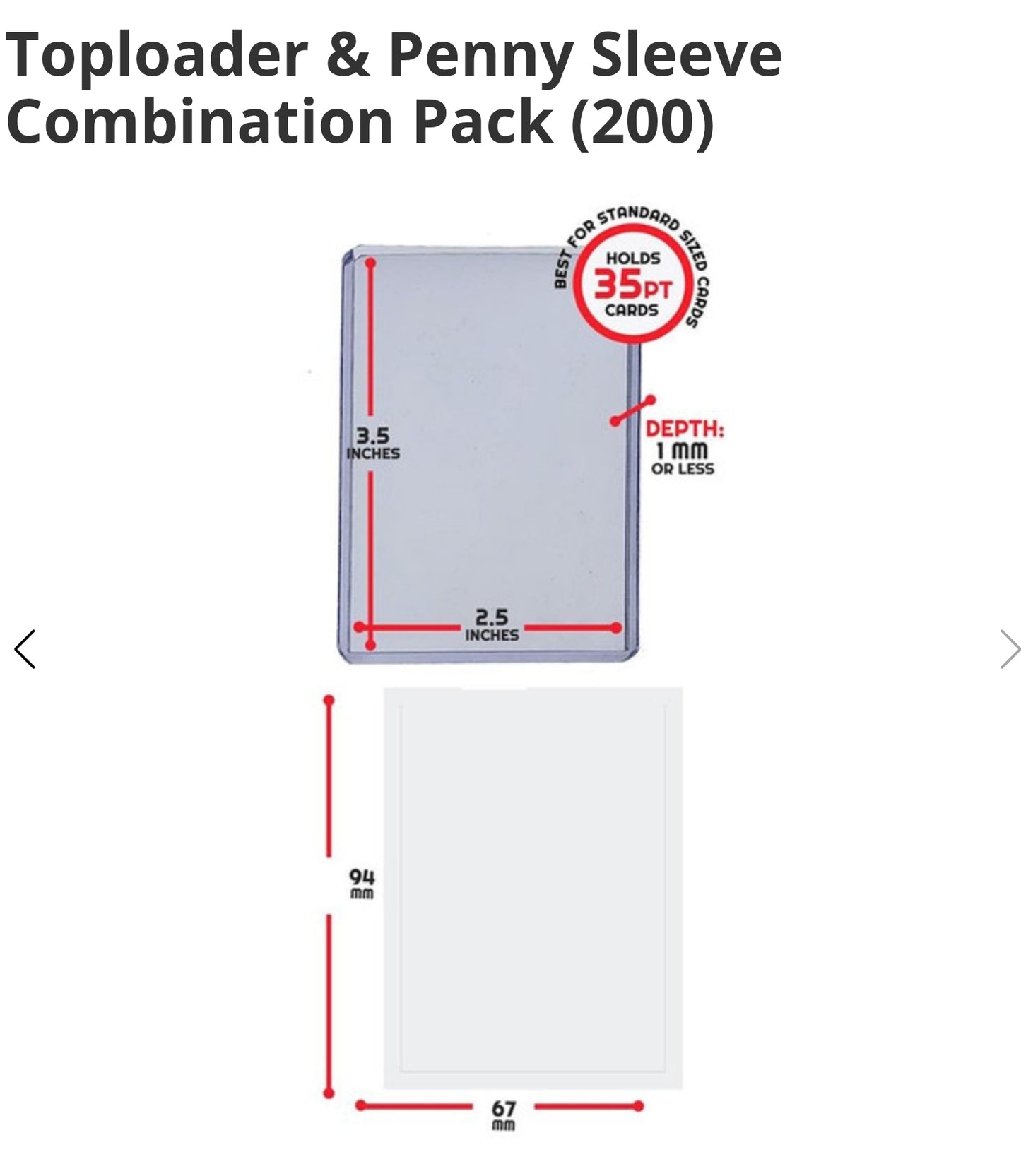 top loader and sleeve combo